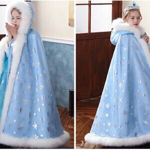 Winter Blue Cape Inspired by Elsa – Elegance and Warm for Little Ice Queens